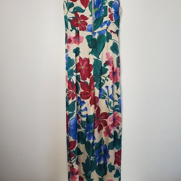 Zara Floral Satin Wide Leg Sleeveless Jumpsuit - Picture 10 of 14